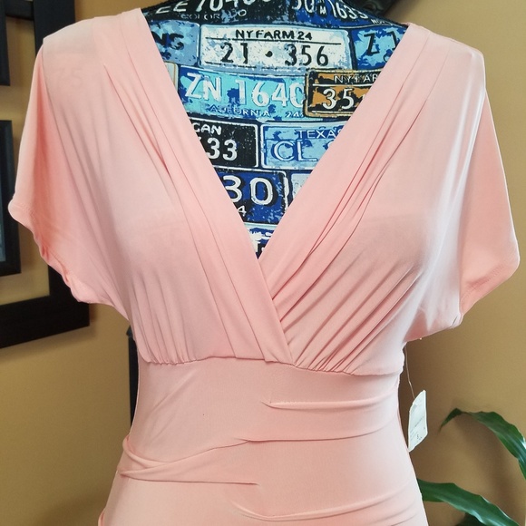 (SOLD) FOREVER 21 LIGHT PINK FITTED DRESS - Picture 2 of 8